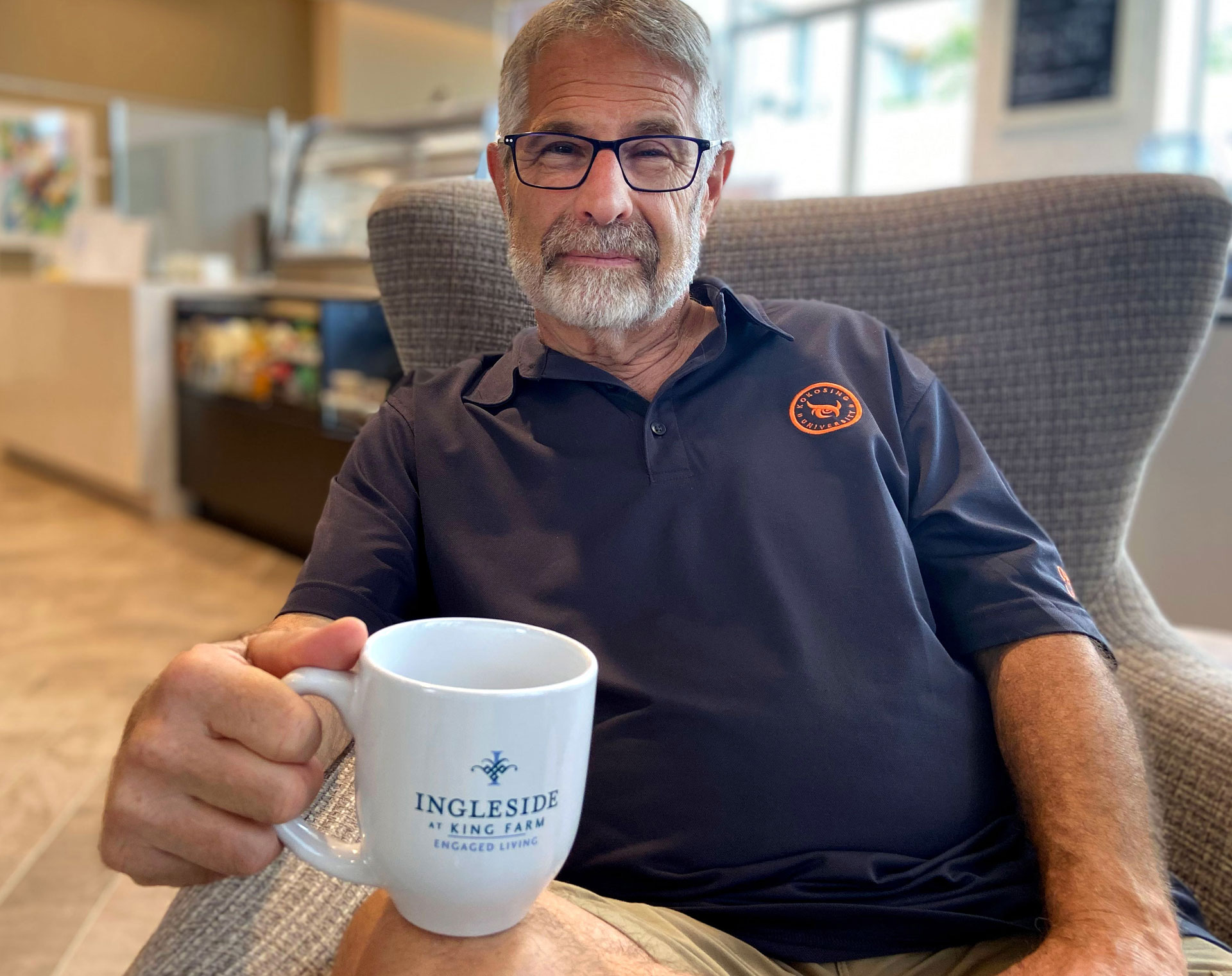 man drinking coffee