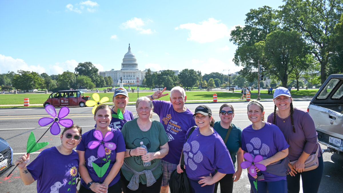 The Ingleside team posing in front of the Capitol at the Walk to End Alzheimer's