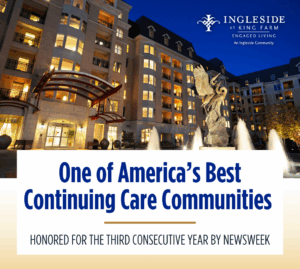 Badge recognizing Ingleside at King Farm's Newsweek award win.